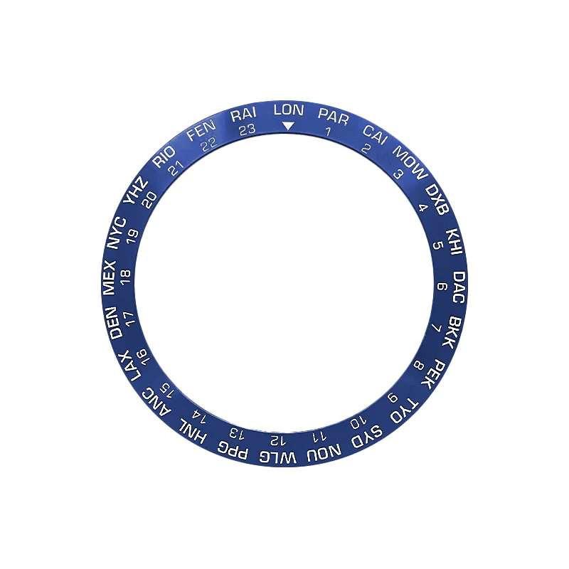 World Time GMT Ceramic Sloped Bezel Insert for SKX/SRPD - Blue/White