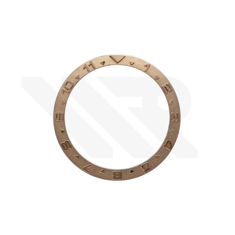 YM Style Dual Time Ceramic Flat Bezel Insert for SKX/SRPD: Rose Gold