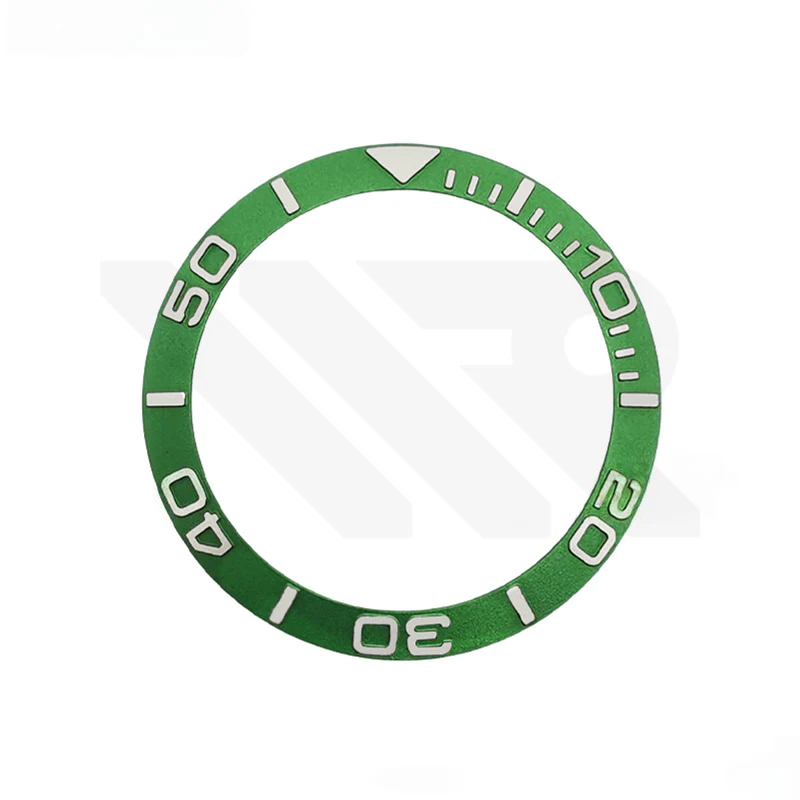 YM Aluminium Sloped Bezel Insert for SKX/SRPD - Green/Silver