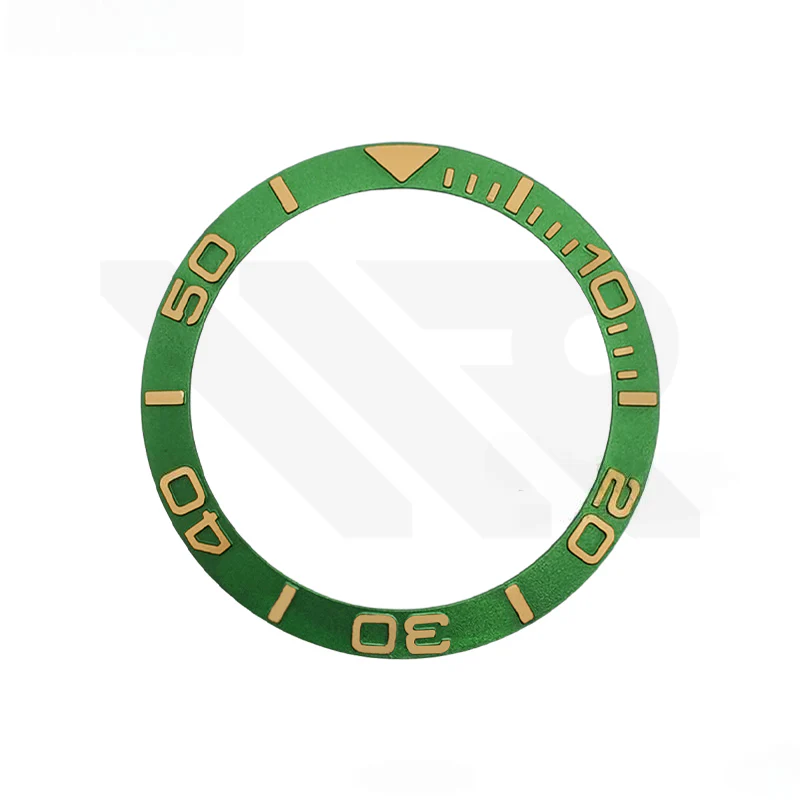 YM Aluminium Sloped Bezel Insert for SKX/SRPD - Green/Gold