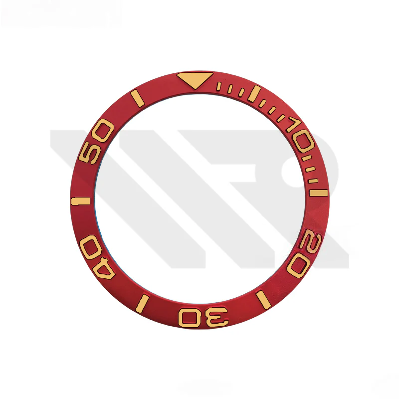 YM Aluminium Sloped Bezel Insert for SKX/SRPD - Red/Gold