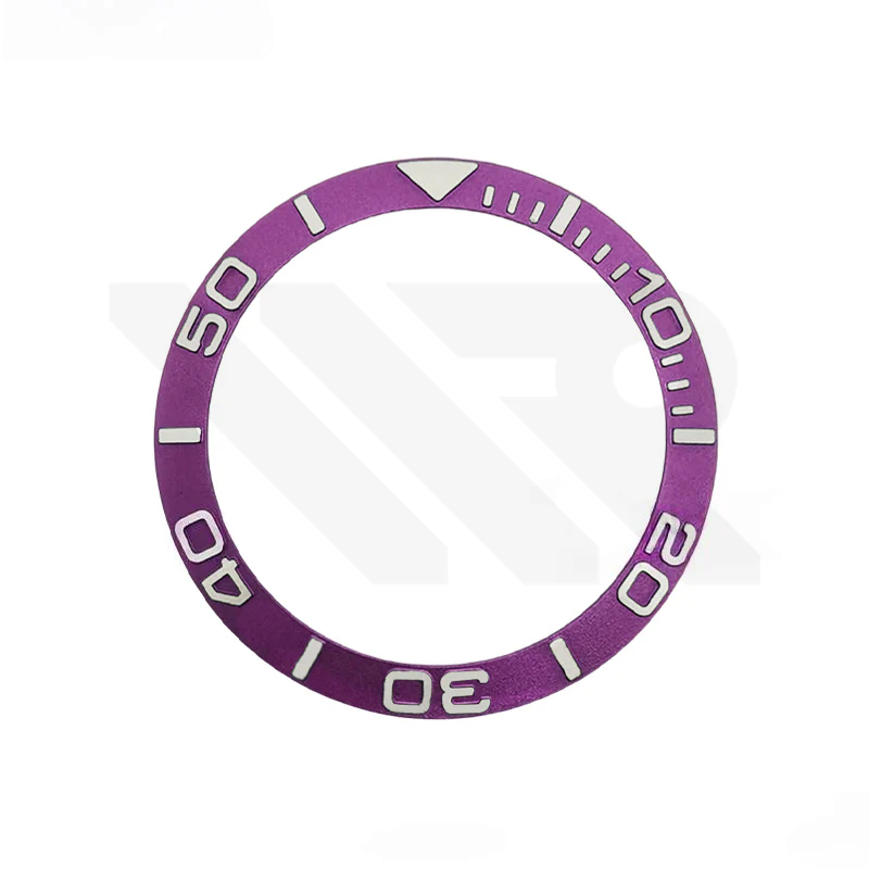 YM Aluminium Sloped Bezel Insert for SKX/SRPD - Purple/Silver